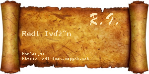 Redl Iván névjegykártya